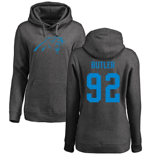 Carolina Panthers Ash Women Vernon Butler One Color NFL Football #92 Pullover Hoodie Sweatshirts